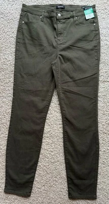 Pantalones ajustados elásticos suaves tiro alto verde búfalo para mujer talla 12/32 nuevos con etiquetas Foto 1 de 4