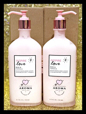 Loção Corporal Hidratante Bath & Body Works Aroma Inspire Love Rose Baunilha x2 - Imagem 1 de 4