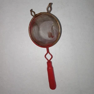 Vintage Holzgriff Gitter Sieb Sieb Kochen Backen Display - Bild 1 von 2