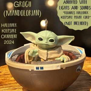 Grogu In Pram Animated With Lights & Sound Hallmark Keepsake Ornament 2024 READ - Picture 1 of 16