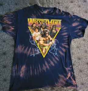 WWE Wrestling WRESTLEMANIA Tie Dye Shirt UltimateWarrior MachoMan Snake LARGE L - Picture 1 of 5