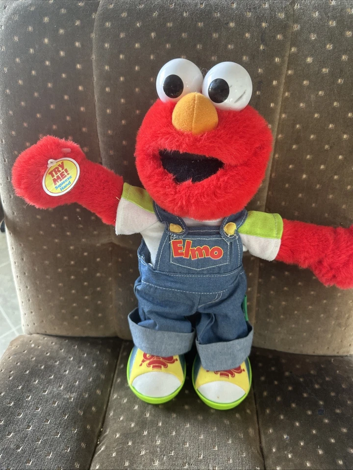 Elmo Plaza Sésamo Vamos a Fingir Elmo Peluche Hablando Juguete Muñeca Peluche Fisher Price Foto 1 de 1