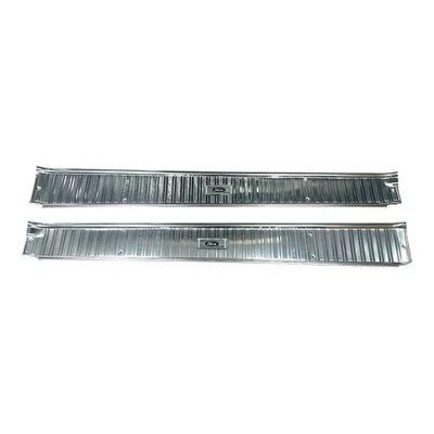 Pair Door Sill Scuff Plates w/ Black Decals For 1963-1964 Ford Galaxie 2-Door - Image 1 of 4