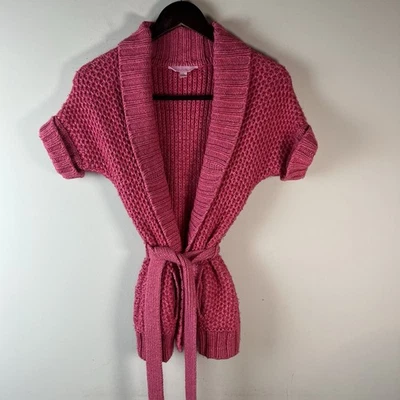 Suéter Lilly Pulitzer Rosa Cinturón Manga Corta Mezcla Lana Cachemira S Cárdigan Foto 1 de 4