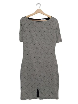 MANGO Vestido de manga corta Mujeres Vestido Talla EU 38 gris claro-negro - Imagen 1 de 4