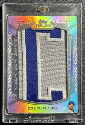 KYLE SCHWARBER 2021 TOPPS STERLING GAME-USED CUBS JUMBO JERSEY LETTER PATCH 1/1 - Image 1 of 2