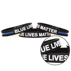2 x POLIZEI " Blue Lives Matter " Armband Silikon s/w Thin Blue Line USA Police