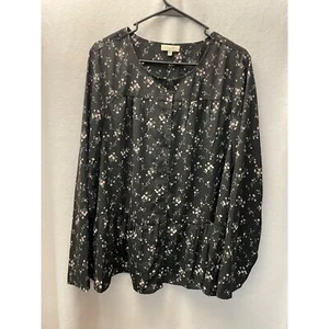 Cotton Bleu Kleid Bluse Gr. XL schwarz geblümt transparent - Bild 1 von 5