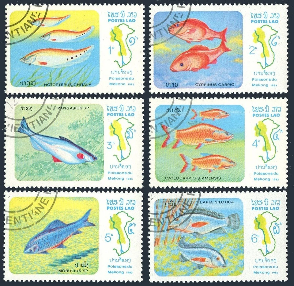 Laos 481-486, CTO. Michel 670-675. Mekong River Fish, 1983. - Image 1 of 1