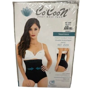 New Co'Coon Double Body Shaper Panty Black Seamless Abdominal Waist Control XL - Picture 1 of 6
