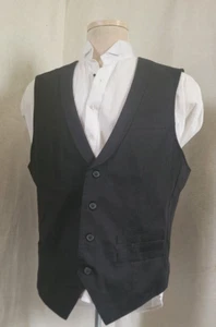 STRUCTURE Formal Victorian Black Vest Lapels SzL (44) - Picture 1 of 4