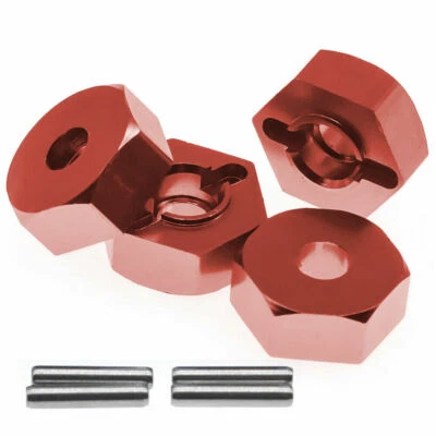 Adaptador hexagonal de cubo de rueda de aleación 4 piezas 12 mm/5 mm 1266 rojo para coche de radiocontrol 1-14 Wltoys 144001 Foto 1 de 4