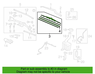 Honda 76620-SZA-A01 Left Wiper (565MM) Blade Pilot Ridgeline New Genuine Foto 1 de 3