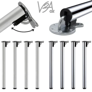 Stahl 4 Tischbeine Möbelfuss Höhenverstellbar Klappbar Ø 50mm 4 Höhen 710-1100mm - Bild 1 von 5