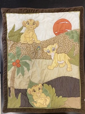 Disney Lion King Simbas Wild Adventure Quilted Crib Blanket Baby Comforter 36×45 - Image 1 of 4
