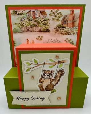 Stampin' Up! Swinging Chipmunk Spring Card w/Env UNLIMITED CARDS SHIP FOR $4.95! - Image 1 of 4
