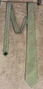 Jim Thompson Neck Tie Mens Green Silk Art Nouveau Deco Chic Party Chic Prom Suit - Picture 1 of 6