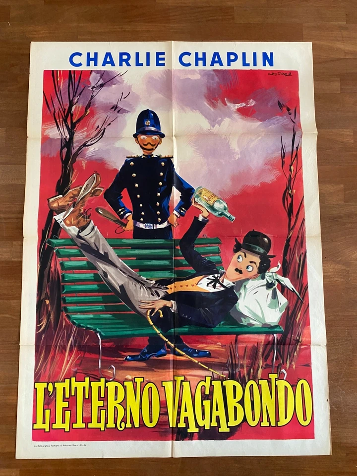 M,MANIFESTO.2F,POSTER,L'ETERNO VAGABONDO CHARLOT CHARLIE CHAPLIN 1964 THE TRAMP - Bild 1 von 1