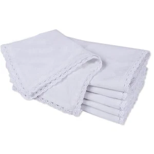 Dinner Cloth Napkins Cotton Linen 6 Pack Premium Quality Mitered Corners with... - Picture 1 of 6