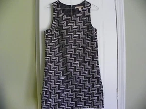 FOREVER 21 ASYMMETRIC LINED BLACK/ WHITE DRESS, SIZE SMALL - Picture 1 of 5