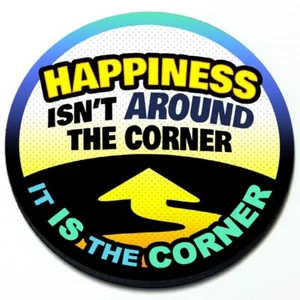 Happiness Isn't Around the Corner It is the Corner - Insignia de parrilla para MINI Cooper - Imagen 1 de 3