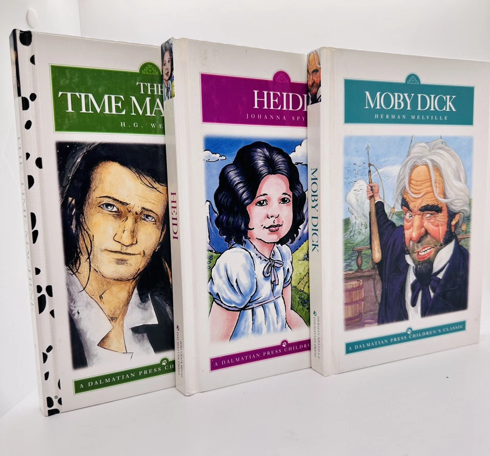 Children's Books Set of 3: Heidi, Moby Dick, The Time Machine  By Dalmatian Pres - Image 1 of 4