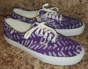 Vans Off The Wall Authentic Della Batik Purple & Multi Vtg Skate Shoes 7.5  - Picture 1 of 18