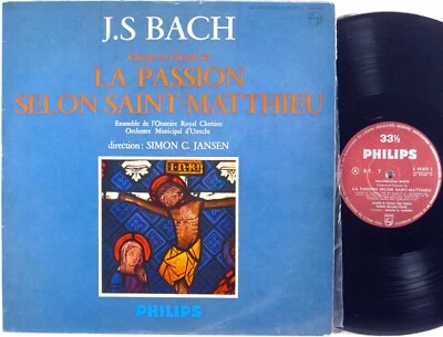 PHILIPS FRANCE JS Bach ST MATTHEW PASSION Jansen A-09.853-L EX/NM- - Image 1 of 4