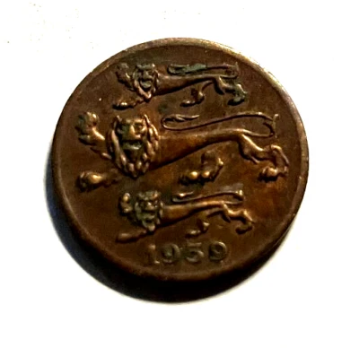 elf Estonia 1st Republic 1 Sent 1939  Lion  Leopard  es7  World War II - Image 1 of 2