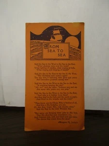 Vintage Poem on Card Stock - "FROM SEA TO SEA" - Margaret R Seebach - ULC - Picture 1 of 5