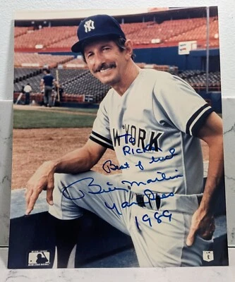 Billy Martin Signed Vintage 8x10 PSA - Image 1 of 3