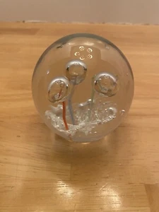 Clear Glass Bubble Paperweight - Picture 1 of 5