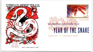 #4726 LUNAR NEW YEAR OF THE SNAKE FDC, DIGITAL COLOR CANCEL FIRST DAY COVER - Picture 1 of 1
