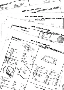 Autobús GMC 1964 1965 1966 1967 1968-1970 CARROCERÍA ORIGINAL ¡LISTA DE NÚMEROS DE PIEZA! 10PG - Imagen 1 de 1