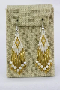 Glass Bead Long Tassel Earrings,4gr - Picture 1 of 6
