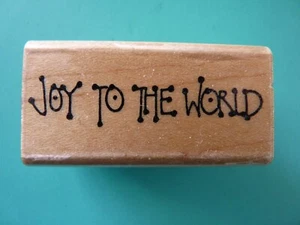 'Joy To The World' Phrase, Small - PRINTWORKS Rubber Stamp Artsy Font - Picture 1 of 2