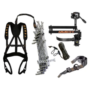 Hawk Helium 20 Inch Aluminum Treestand Climbing Gray Sticks with Arm Bundle - Picture 1 of 7