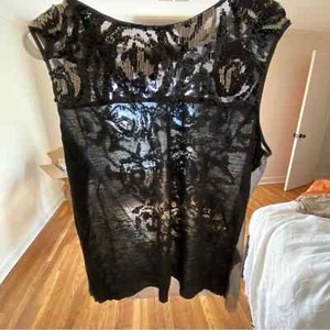 AllSaints x Revolve Beaded top Womens Size 6 Lace Sequin Sheer lux whimsigoth - Picture 1 of 8