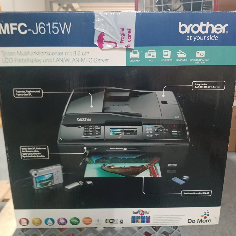 Brother MFC-J615W All-in-one Drucker + 6x Schwarz, je 2x Gelb, Blau, Magenta - Bild 1 von 4
