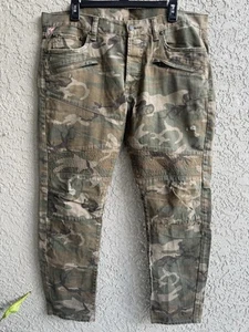 Pantalones de mezclilla Ralph Lauren para hombre ajustados camuflaje Distress 36x32 (ajuste 31) - Imagen 1 de 9