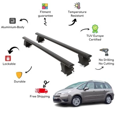 Juego de barras transversales de techo desnudo para CITROEN C3 Mk2 Picasso 5 puertas 08-17 negro Foto 1 de 4