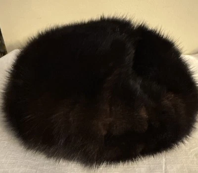 Lovely Classic Vintage Mink Pillbox Hat Furs by Ruzicka ~21" Circumference Small - Image 1 of 4