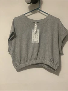Lorna Jane Complete Comfort Cropped Jumper | Size L | Grey Marle | New With Tags - Picture 1 of 4