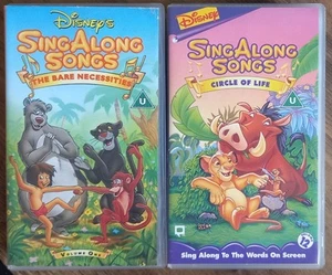 Disney Sing Along Songs The Bare Necessities and Circle Of Life VHS Video Tapes - Picture 1 of 2