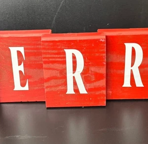 Weihnachtsdeko "Fröhlich" Altholz moderne Deko - Bild 1 von 4