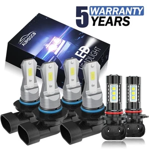 For Toyota Highlander 2004-2007 LED Headlight Bulb KIT High Low Beam + Fog Lamp - Picture 1 of 19