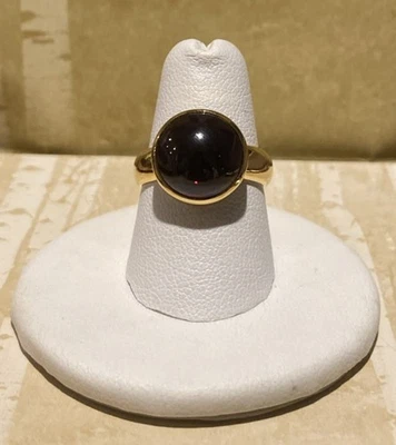 Anillo Sundance Catálogo Oro Vermeil Círculo Granate Piedra Talla 6.5 Foto 1 de 4