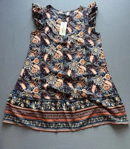 Women’s Summer Short Dress Medium Floral Printed Lightweight Mini Bohemian Beach - Picture 1 of 6
