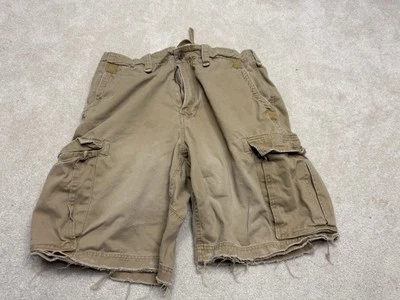 American Rag Shorts Mens 36 Beige Cargo Pockets Cut Off Drawstring Waist - Image 1 of 4