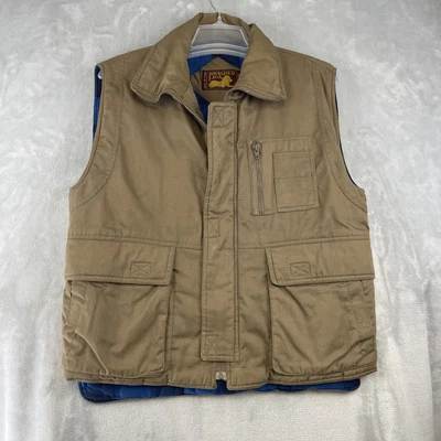 Branded Lion Hunting Shooting Vest Men's Size M Tan Quilted Flannel Lining - Image 1 of 4